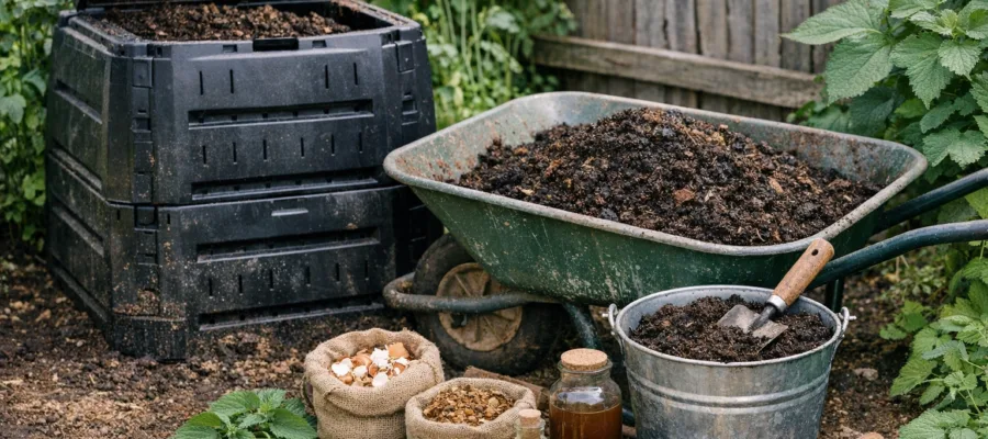DIY-Duenger herstellen: Kompost aus dem Komposter als natuerliche Naehrstoffquelle