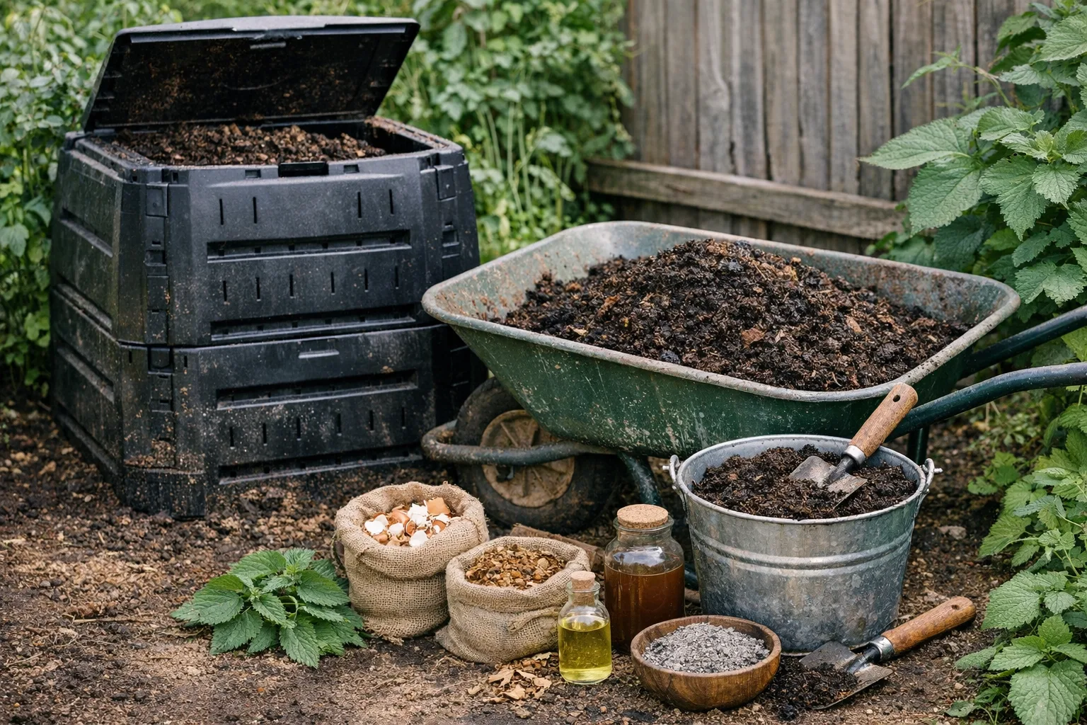 DIY-Duenger herstellen: Kompost aus dem Komposter als natuerliche Naehrstoffquelle
