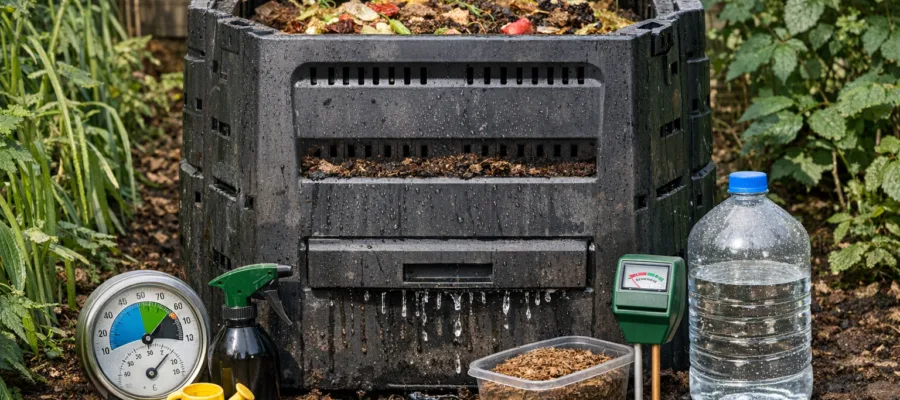 Komposter-Feuchtigkeit regulieren: So steuern Sie den Wasserhaushalt effektiv