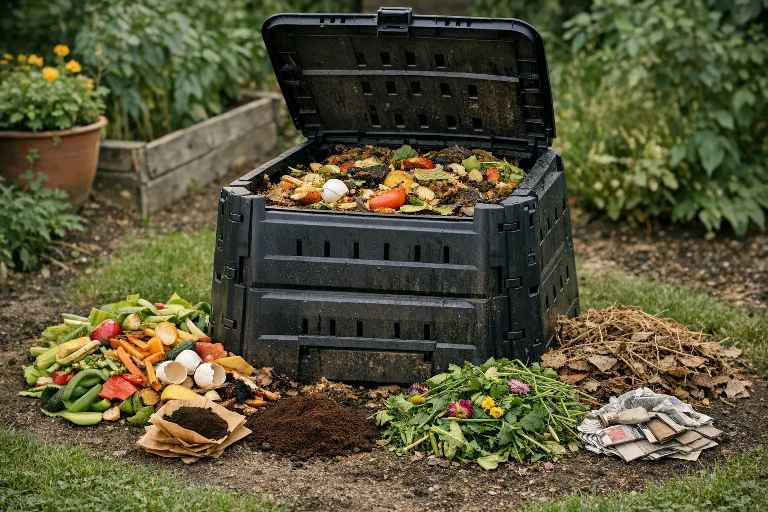 Komposter befuellen: Welche Kuechen- und Gartenabfaelle eignen sich am besten?