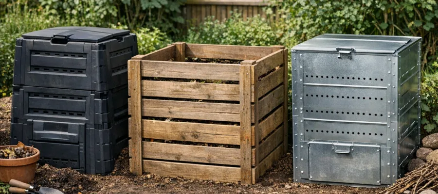 Komposter aus Kunststoff, Holz oder Metall – Vor- und Nachteile im Vergleich