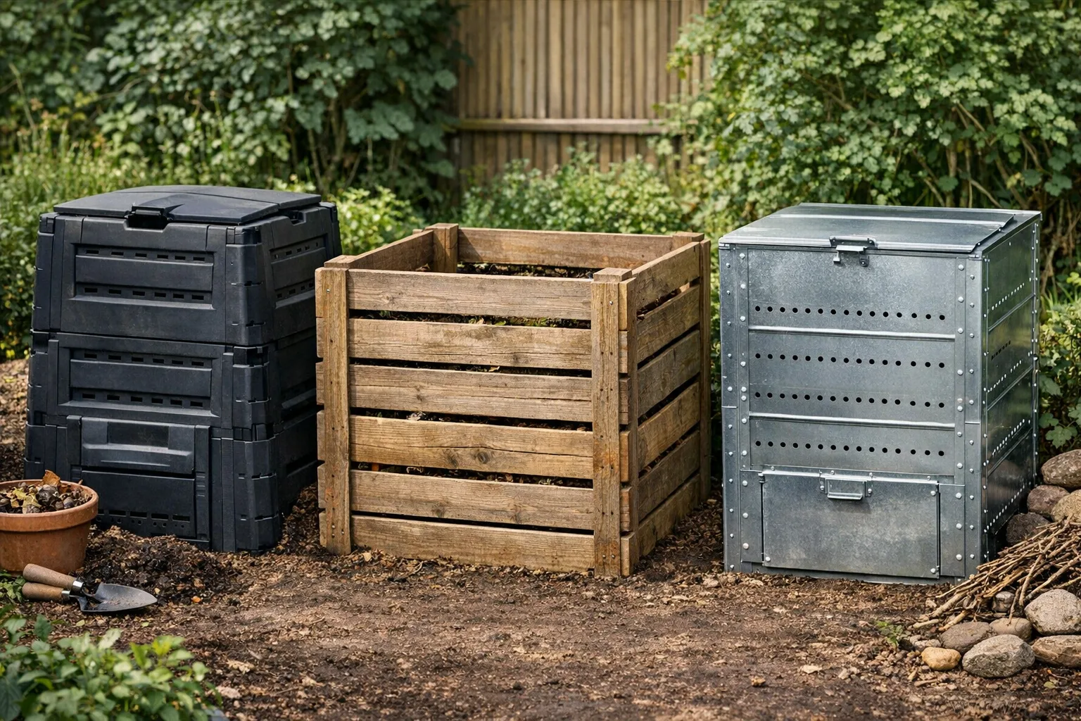 Komposter aus Kunststoff, Holz oder Metall – Vor- und Nachteile im Vergleich